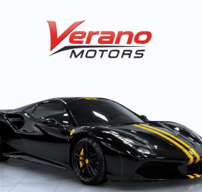 2017 Ferrari 488 Spider for sale in Dubai, Nero with yellow stripes – photo 2