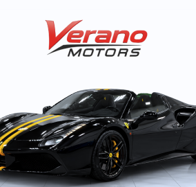 2017 Ferrari 488 Spider for sale in Dubai, Nero with yellow stripes – photo 3
