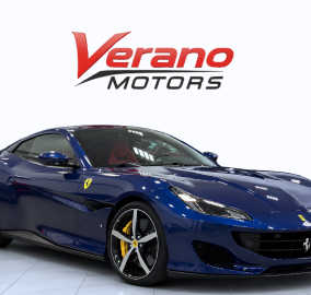 2019 Ferrari Portofino for sale in Dubai, metallic blue with red interior – photo 2