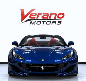 2019 Ferrari Portofino for sale in Dubai, metallic blue with red interior – photo 4